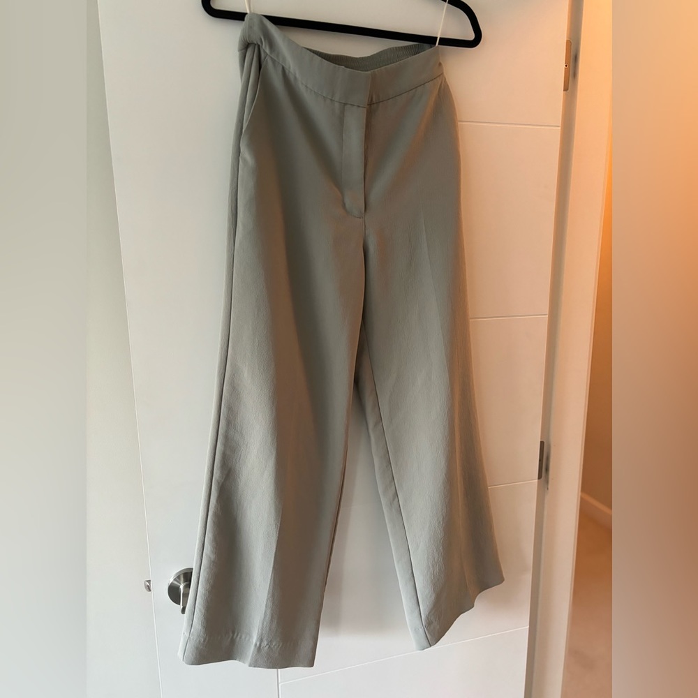Wilfred Green Gray Wide-Leg Trousers